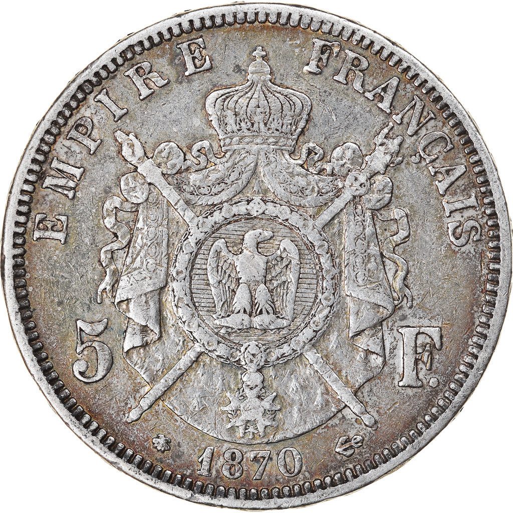 Moeda, França, Napoleon III, Napoléon III, 5 Francs, 1870, Paris, EF(40-45)