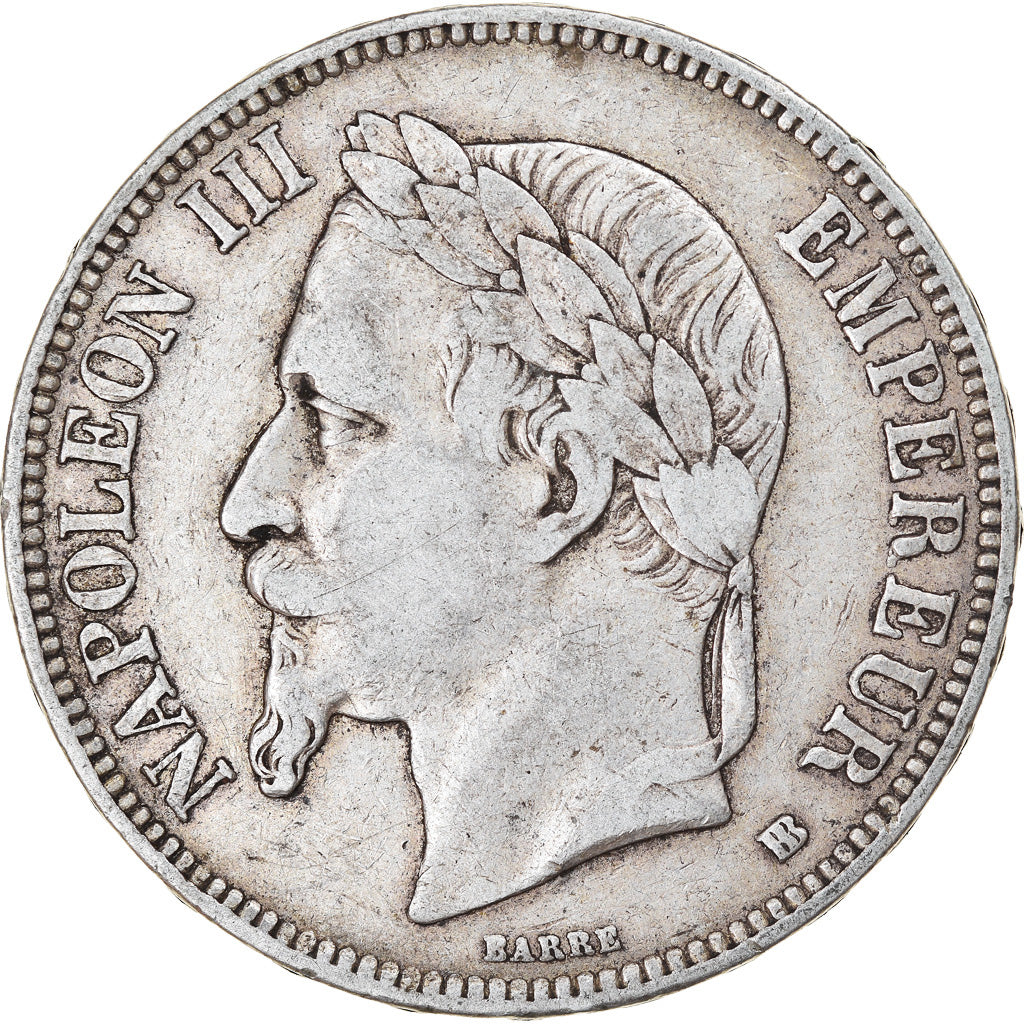 Coin, France, Napoléon III, 5 Francs, 1868, Strasbourg, EF(40-45), Silver