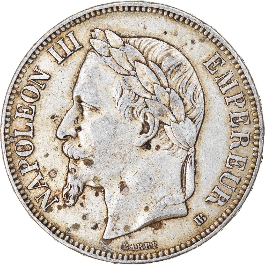 Coin, France, Napoléon III, 5 Francs, 1869, Strasbourg, EF(40-45), Silver