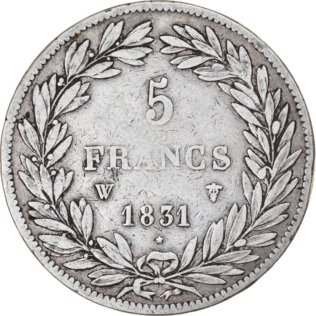 Moneta, Francia, Louis-Philippe, 5 Francs, 1831, Lille, MB, Argento, KM:735.13