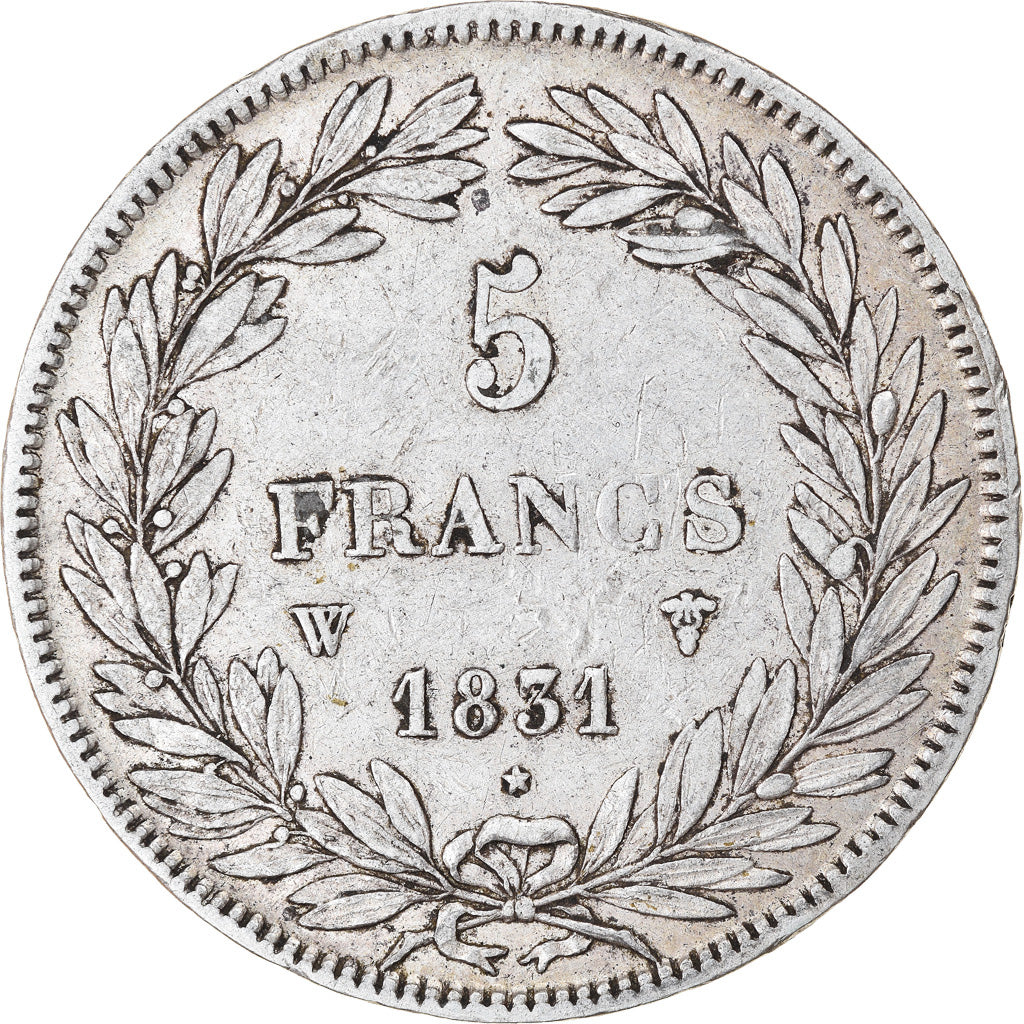 Münze, Frankreich, Louis-Philippe, 5 Francs, 1831, Lille, S+, Silber