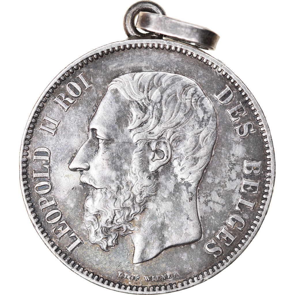 Moneta, Belgio, Leopold II, 5 Francs, 5 Frank, 1873, BB+, Argento, KM:24