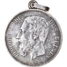 Moneta, Belgio, Leopold II, 5 Francs, 5 Frank, 1873, BB+, Argento, KM:24
