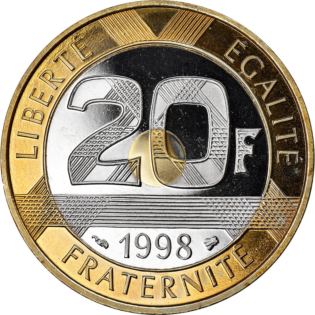 Moneta, Francia, Mont Saint Michel, 20 Francs, 1998, Paris, Proof, SPL+