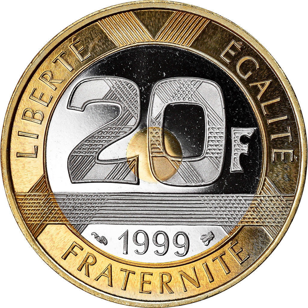 Coin, France, Mont Saint Michel, 20 Francs, 1999, Paris, Proof, MS(64)