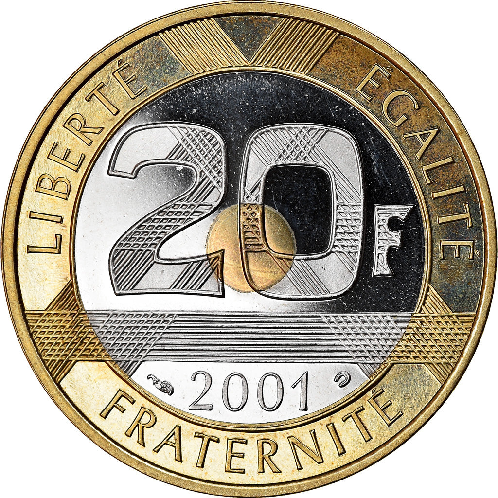 Coin, France, Mont Saint Michel, 20 Francs, 2001, Paris, Proof, MS(64)