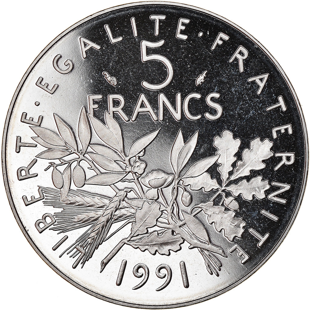 Coin, France, Semeuse, 5 Francs, 1991, Paris, Proof, MS(64), Nickel Clad