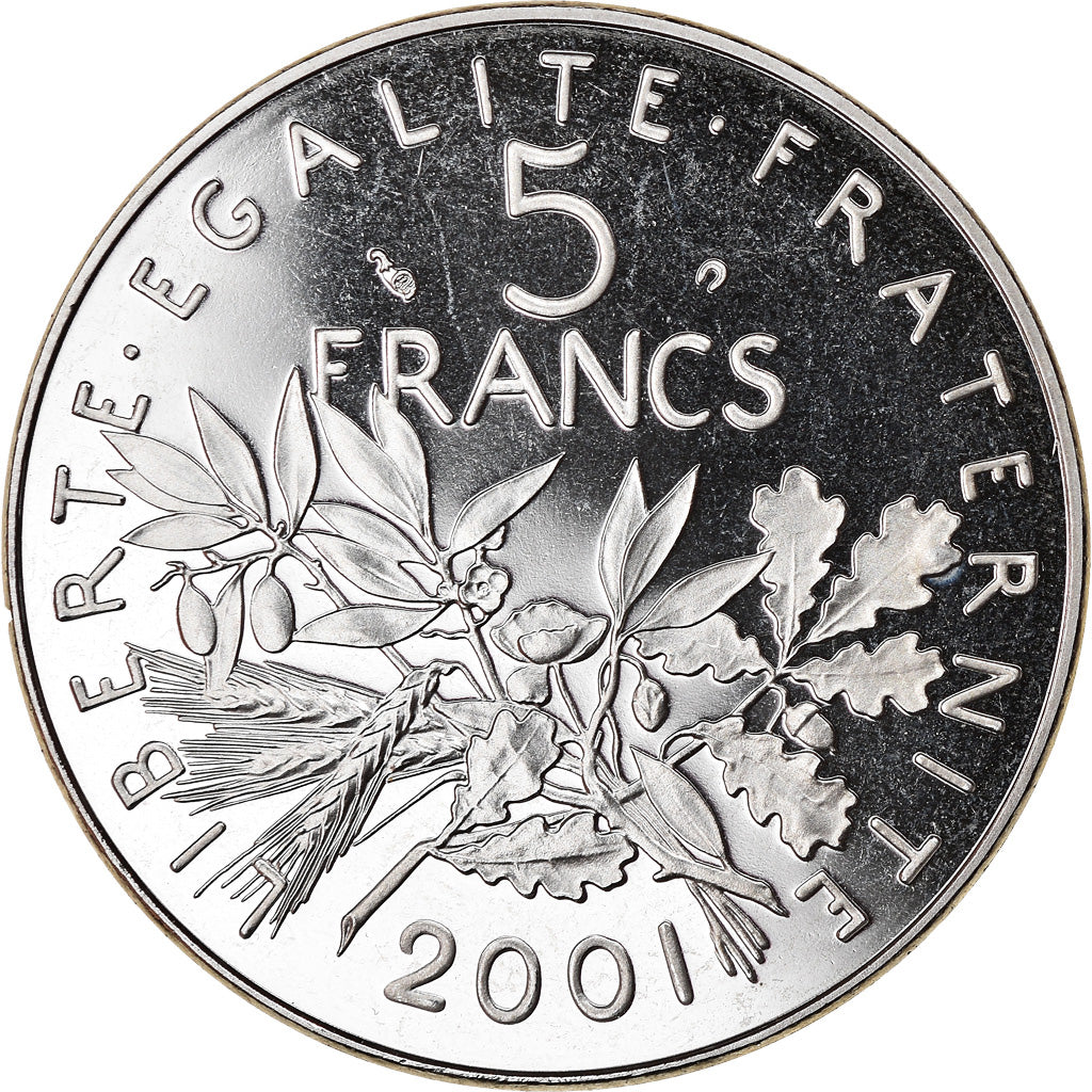 Coin, France, Semeuse, 5 Francs, 2001, Paris, Proof, MS(64), Nickel Clad