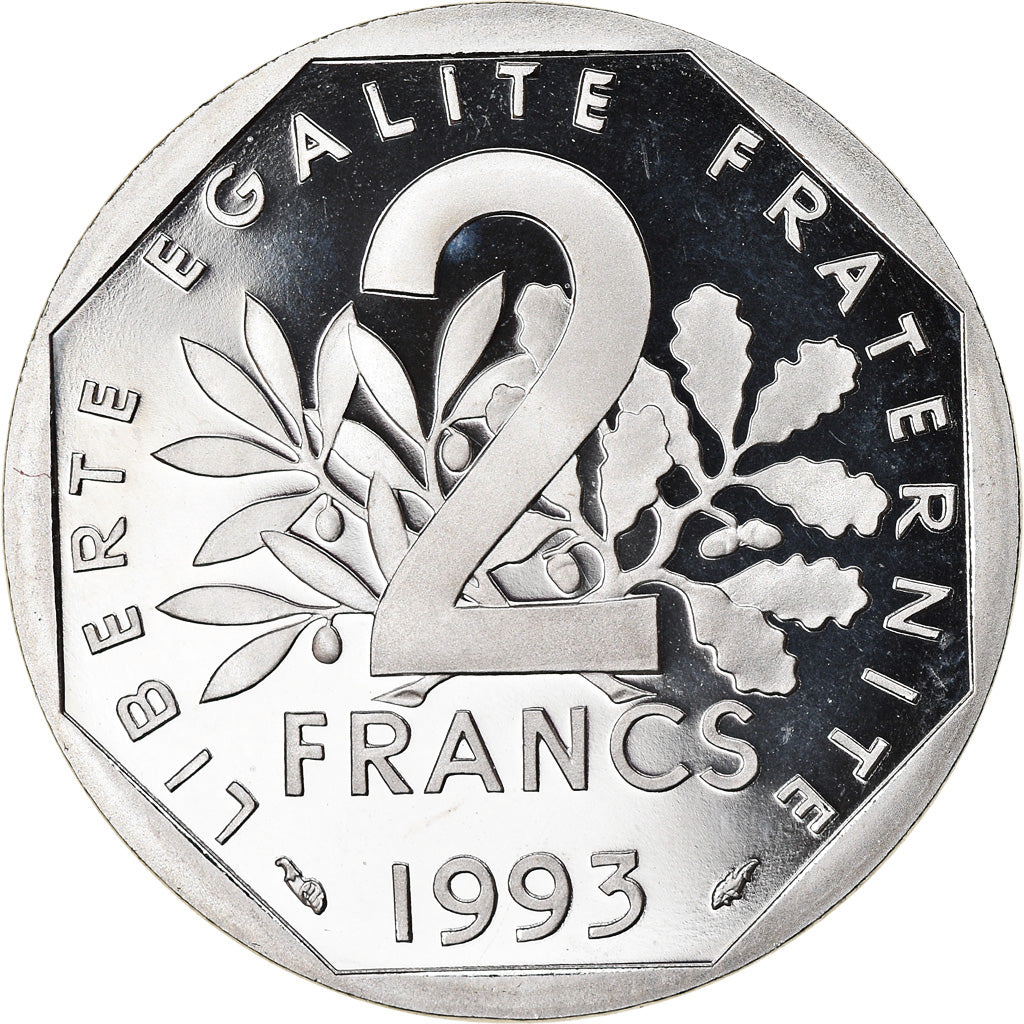 Coin, France, Semeuse, 2 Francs, 1993, Proof, MS(64), Nickel, KM:942.2