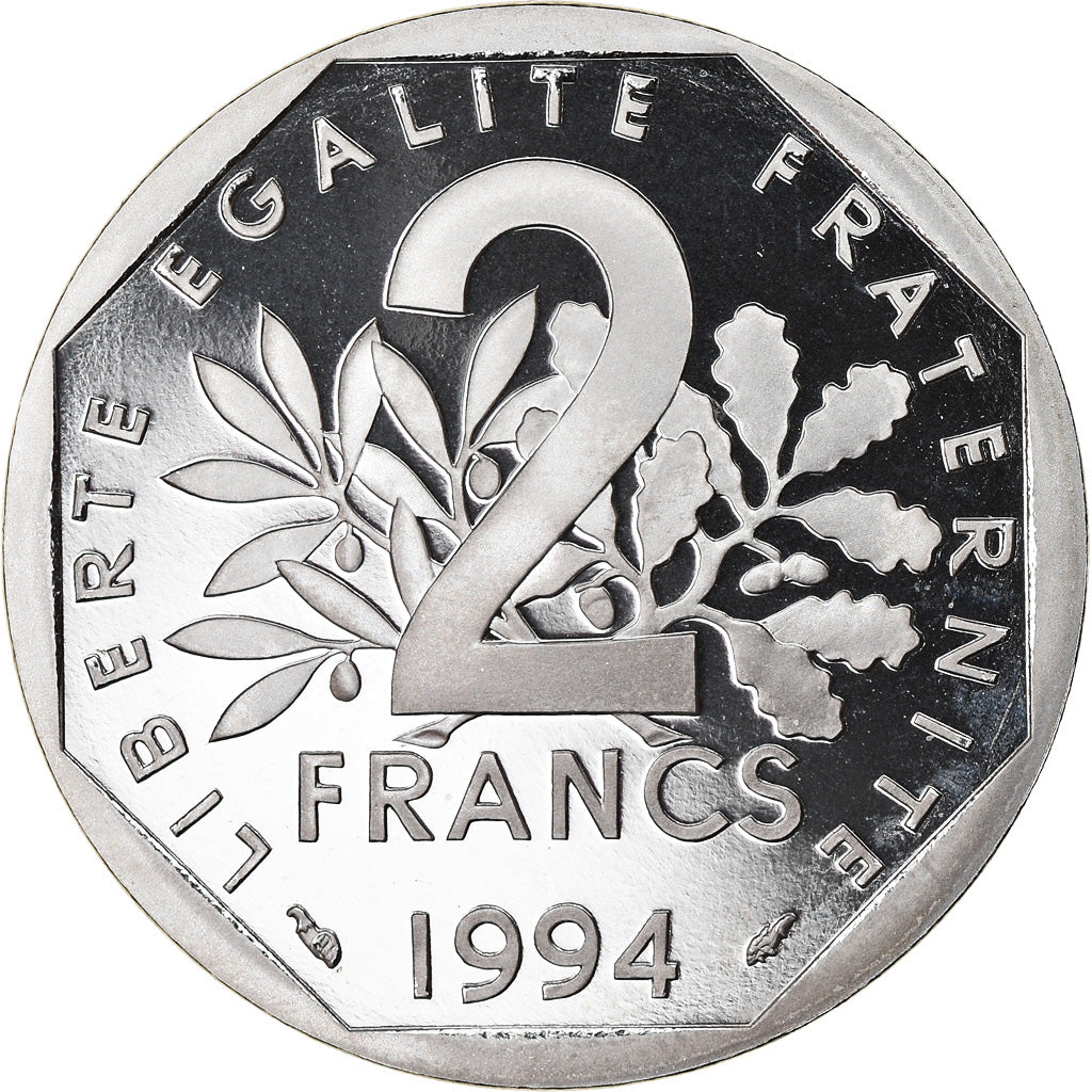 Coin, France, Semeuse, 2 Francs, 1994, Paris, Proof, MS(64), Nickel, KM:942.2