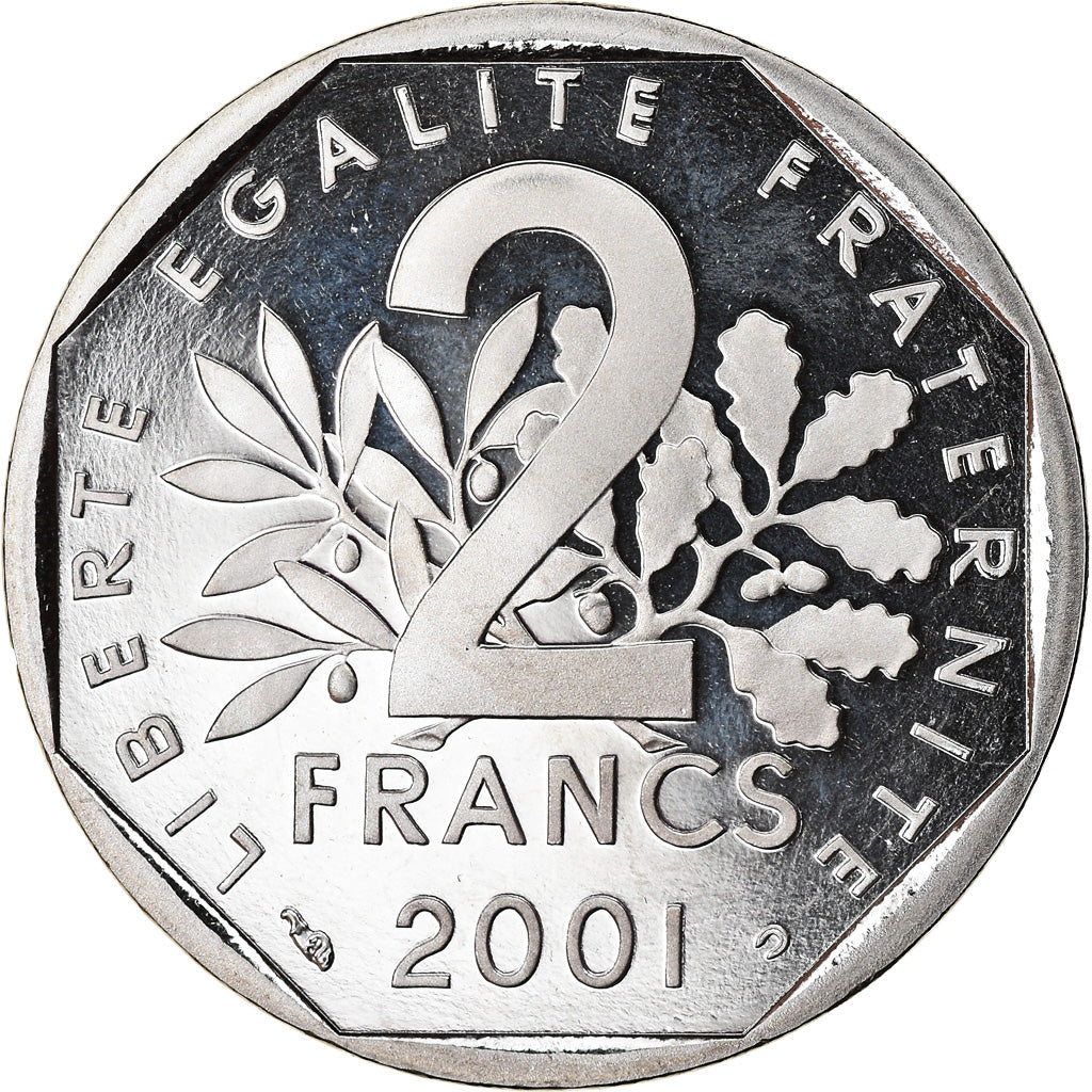 Moneta, Francia, Semeuse, 2 Francs, 2001, Paris, Proof, SPL+, Nichel, KM:942.2
