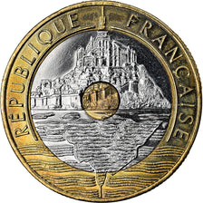 Coin, France, Mont Saint Michel, 20 Francs, 2000, Paris, MS(64), Tri-Metallic