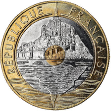 Coin, France, Mont Saint Michel, 20 Francs, 1998, Paris, MS(63), Tri-Metallic