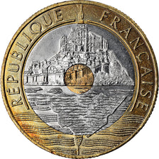 Coin, France, Mont Saint Michel, 20 Francs, 1996, Paris, MS(64), Tri-Metallic