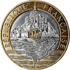 Coin, France, Mont Saint Michel, 20 Francs, 1995, BU, MS(64), Tri-Metallic
