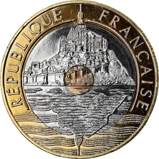 Münze, Frankreich, Mont Saint Michel, 20 Francs, 1994, BU, UNZ+, Tri-Metallic