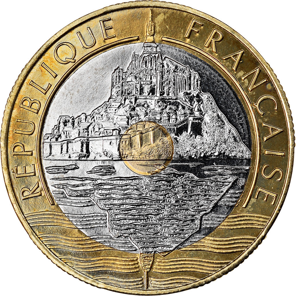 Coin, France, Mont Saint Michel, 20 Francs, 1992, Medal alignment, MS(64)