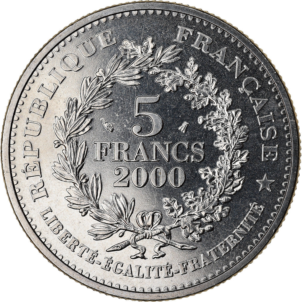 Coin, France, Statère des Parisii, 5 Francs, 2000, Paris, MS(64), Copper-Nickel