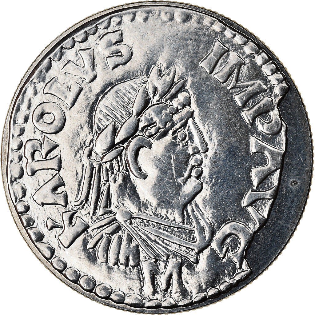 Coin, France, Denier de Charlemagne, 5 Francs, 2000, Paris, MS(64)