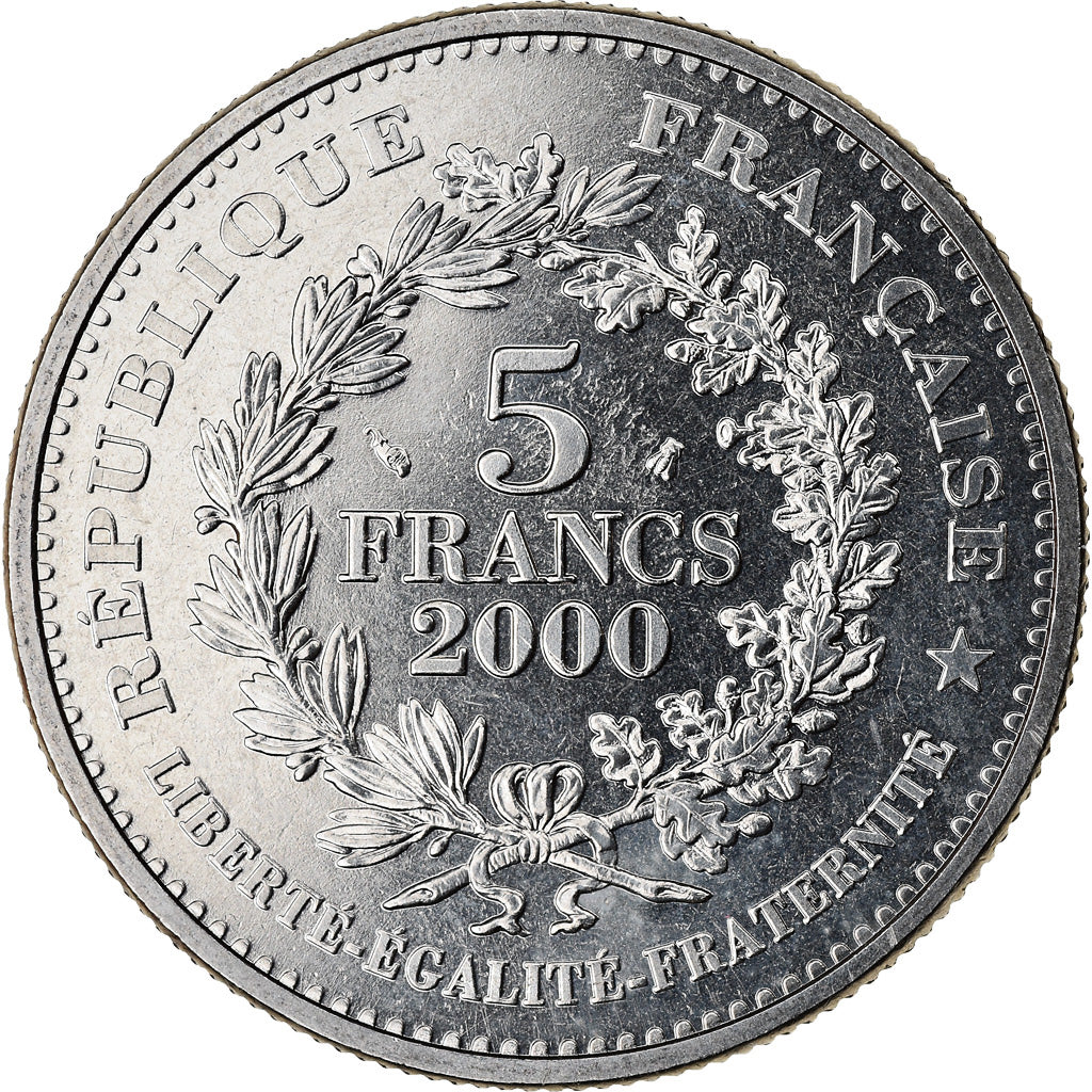 Coin, France, Denier de Charlemagne, 5 Francs, 2000, Paris, MS(64)