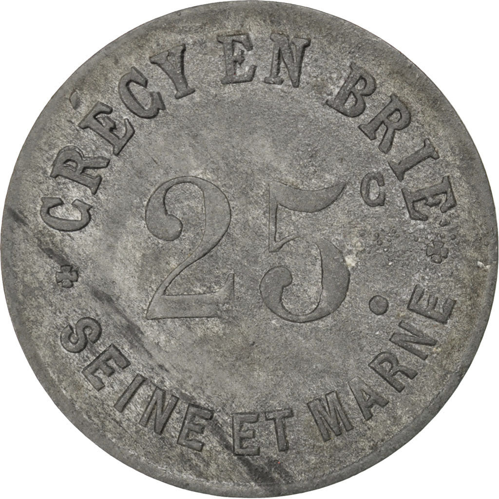 France, 25 Centimes, EF(40-45), Zinc, Elie #10.3, 2.83