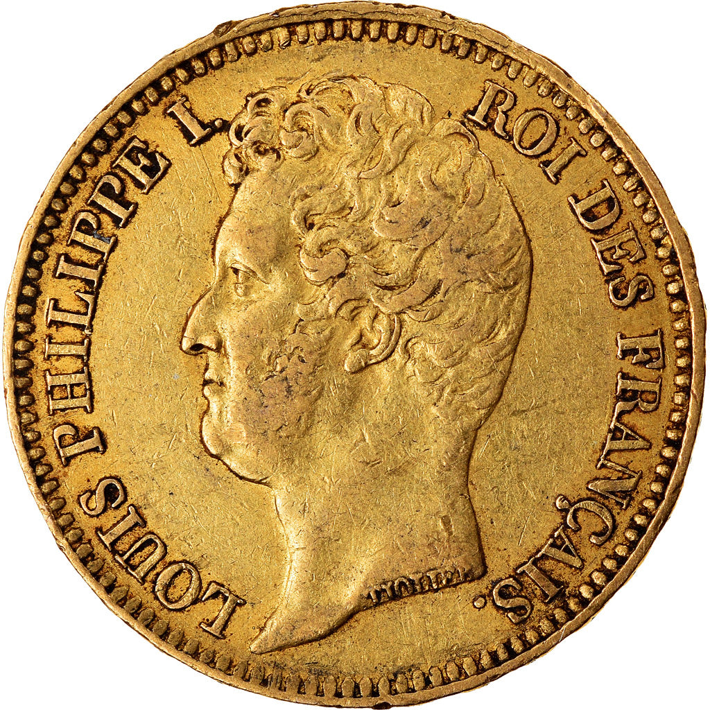 Moneda, Francia, Louis-Philippe, 20 Francs, 1831, Rouen, MBC+, Oro, KM:746.2