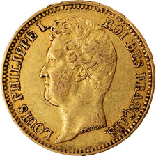 Moneda, Francia, Louis-Philippe, 20 Francs, 1831, Rouen, MBC+, Oro, KM:746.2