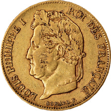 Moneda, Francia, Louis-Philippe, 20 Francs, 1840, Paris, MBC, Oro, KM:750.1