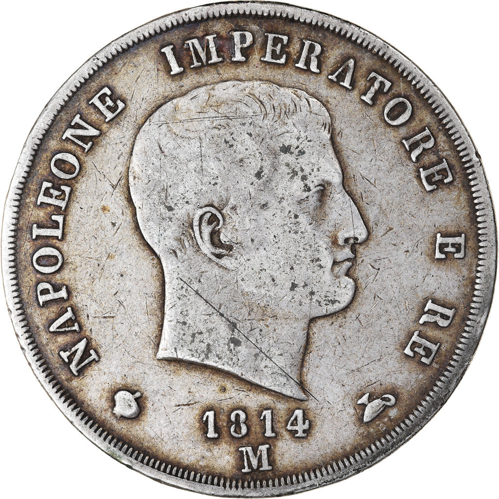 Moneta, DEPARTAMENTY WŁOSKIE, KINGDOM OF NAPOLEON, Napoleon I, 5 Lire, 1814