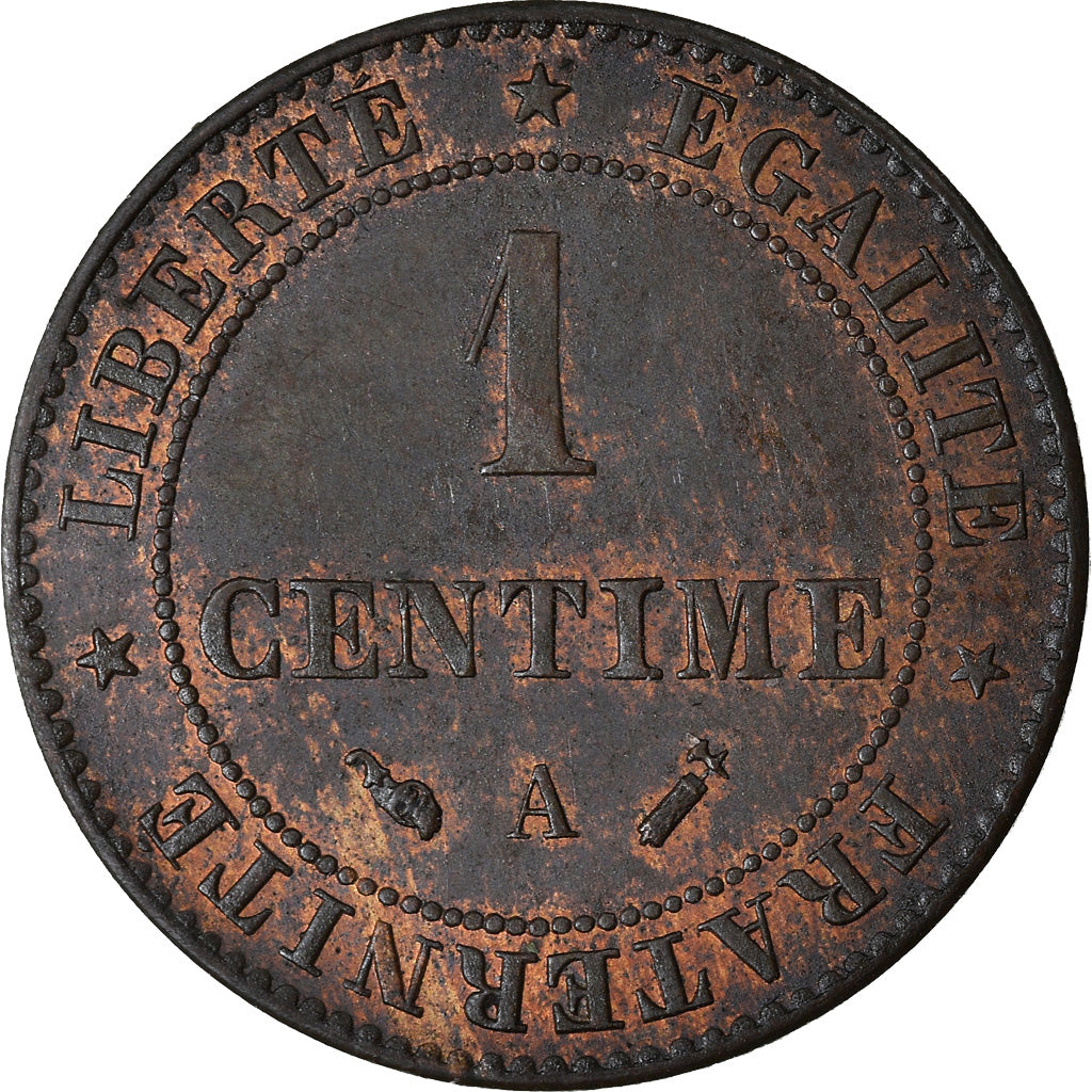 Moeda, França, Cérès, Centime, 1891, Paris, AU(50-53), Bronze, KM:826.1