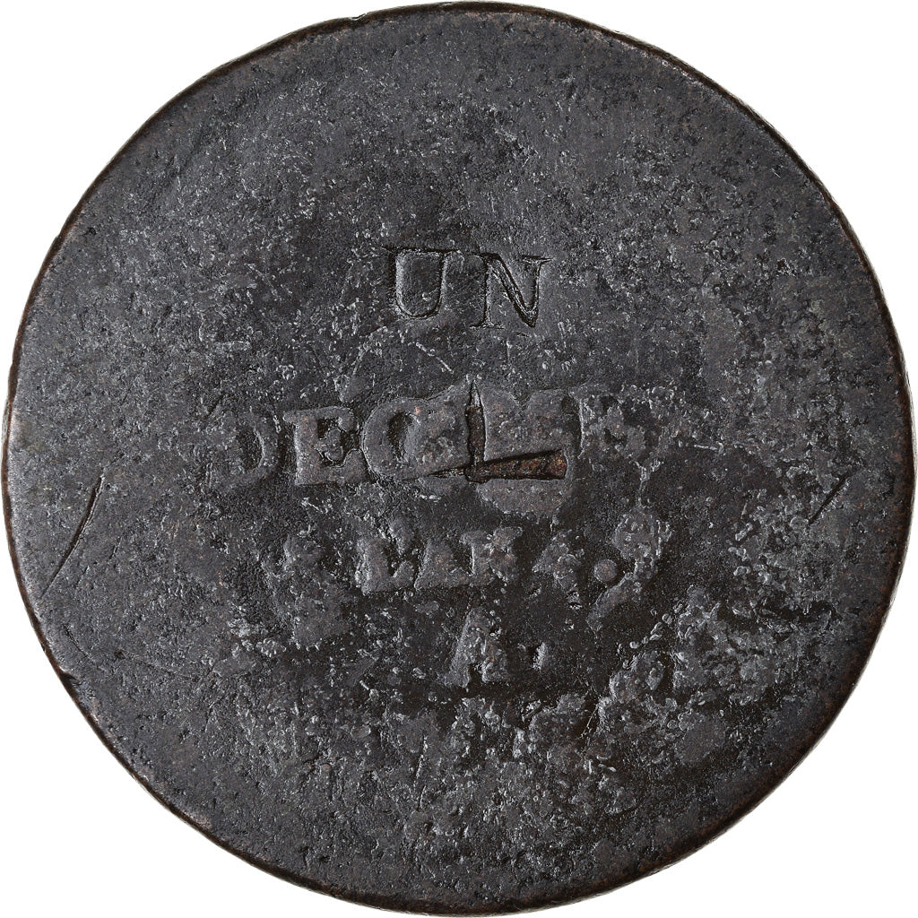 Moeda, França, Dupré, Decime, AN 4, Paris, Modification du 2 décimes