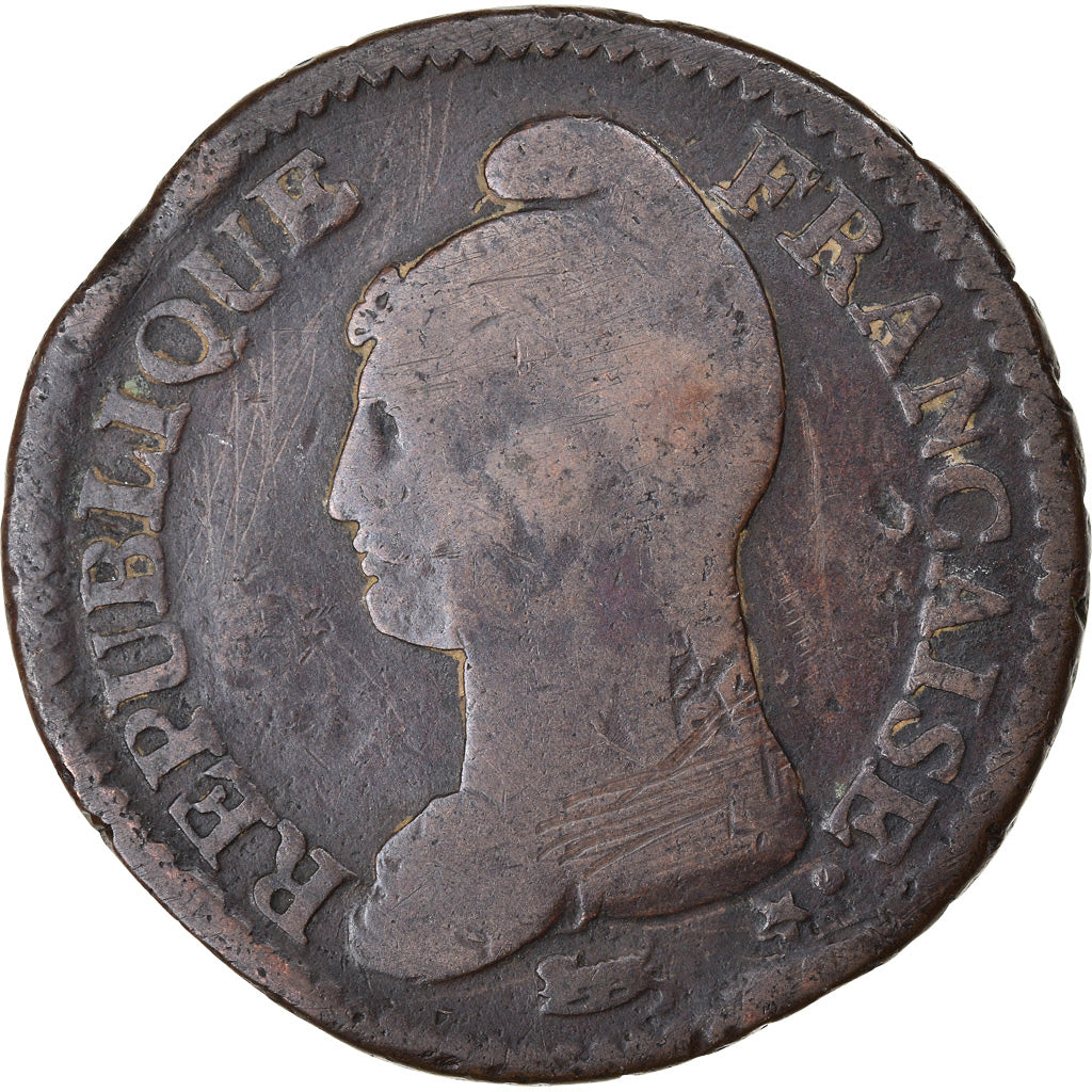 Moneta, Francja, Dupré, Decime, AN 5, Paris, Modification du 2 décimes