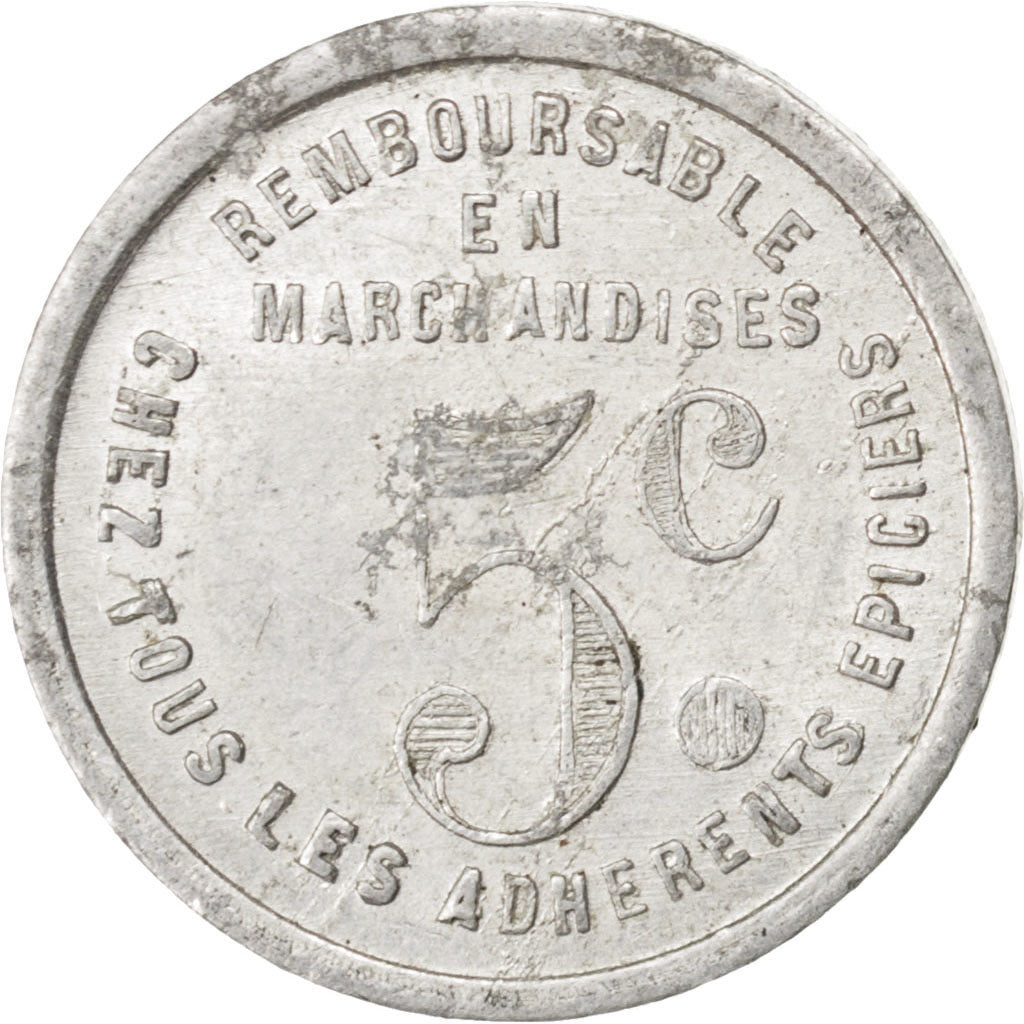 France, 5 Centimes, EF(40-45), Aluminium, Elie #25.1, 0.92