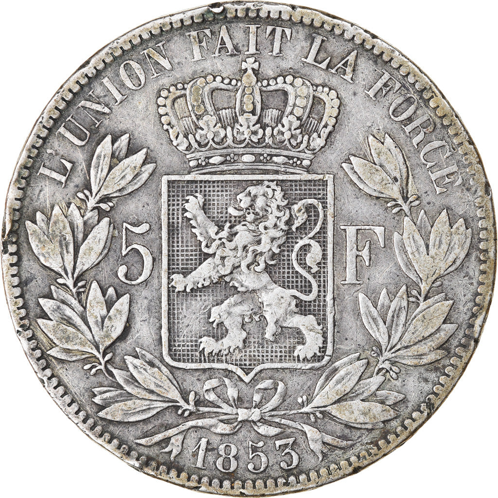 Monnaie, Belgique, Leopold I, 5 Francs, 5 Frank, 1853, TB+, Argent, KM:17