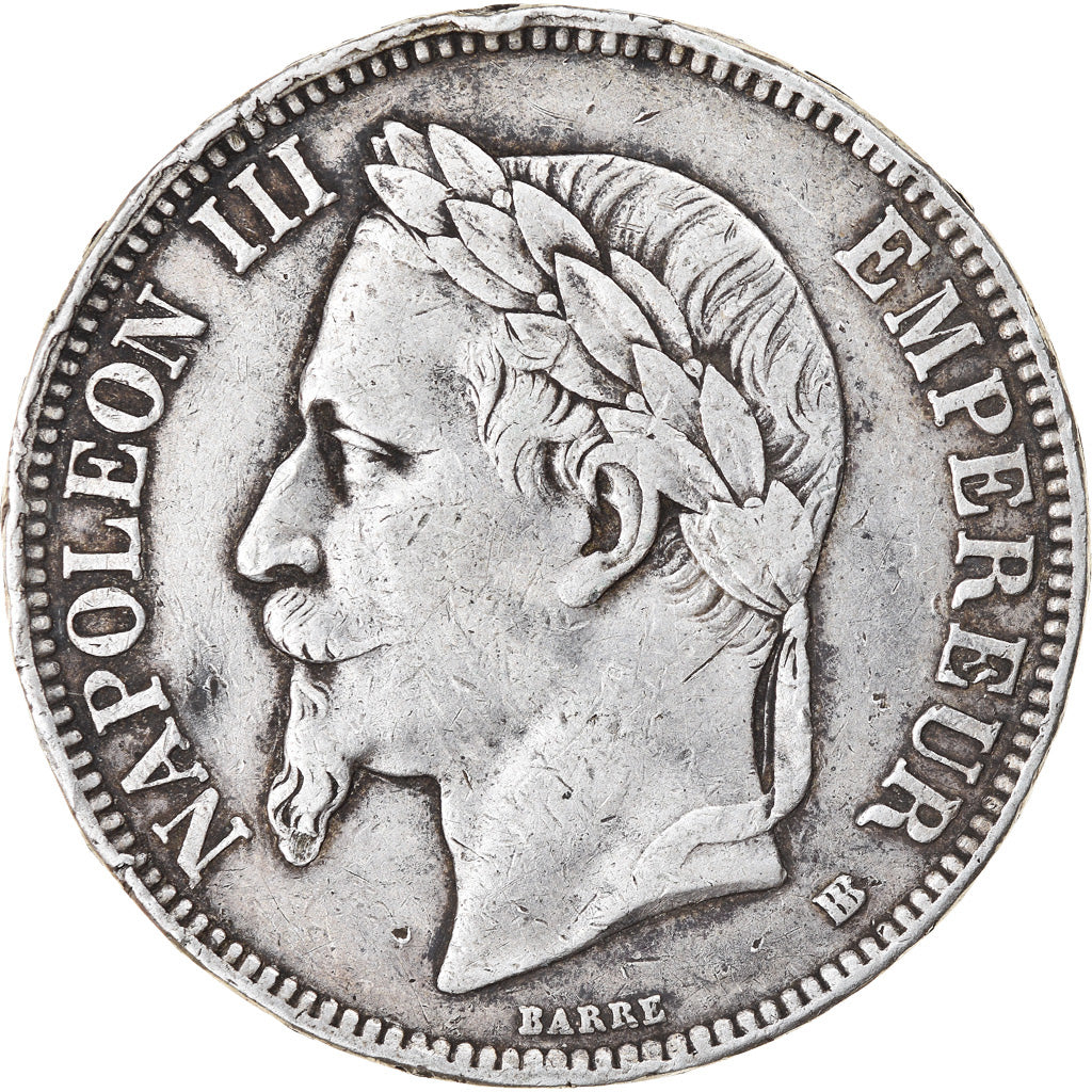 Coin, France, Napoléon III, 5 Francs, 1867, Strasbourg, VF(30-35), Silver