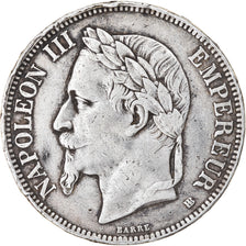 Coin, France, Napoléon III, 5 Francs, 1867, Strasbourg, VF(30-35), Silver