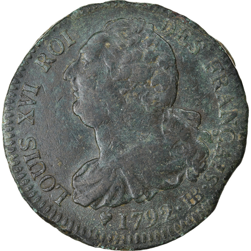 Moeda, França, 2 sols français, 2 Sols, 1792, Strasbourg, VF(30-35), Bronze