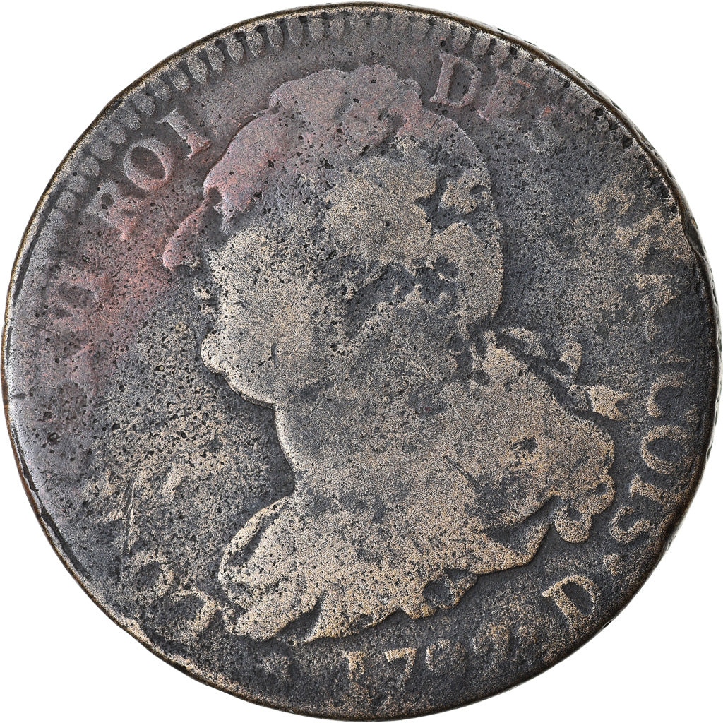 Monnaie, France, Louis XVI, 2 sols françois, 2 Sols, 1792, Lyon, TB, Bronze