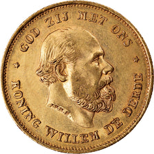 Coin, Netherlands, William III, 10 Gulden, 1875, AU(55-58), Gold, KM:105