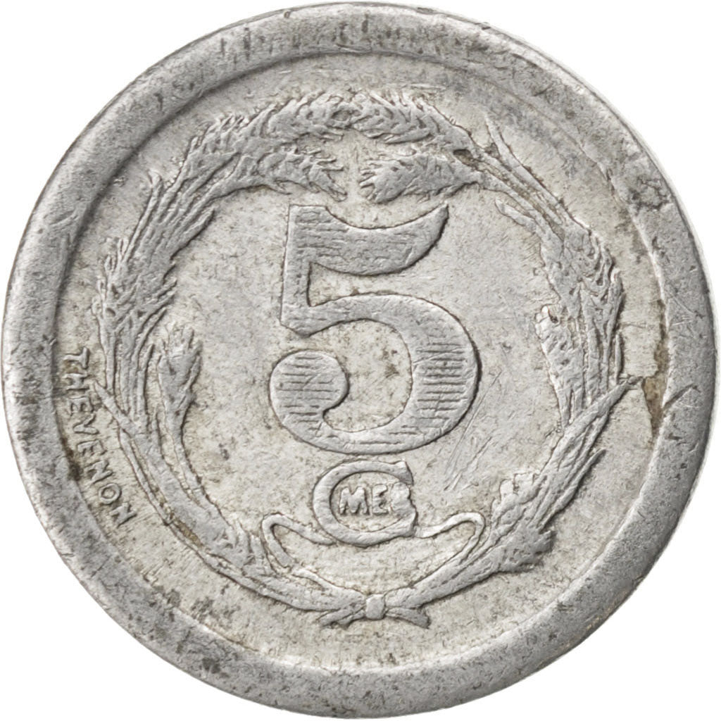 France, 5 Centimes, 1922, EF(40-45), Aluminium, Elie #10.1, 0.90