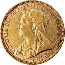 Moneda, Australia, Victoria, Sovereign, 1894, Melbourne, EBC, Oro, KM:13