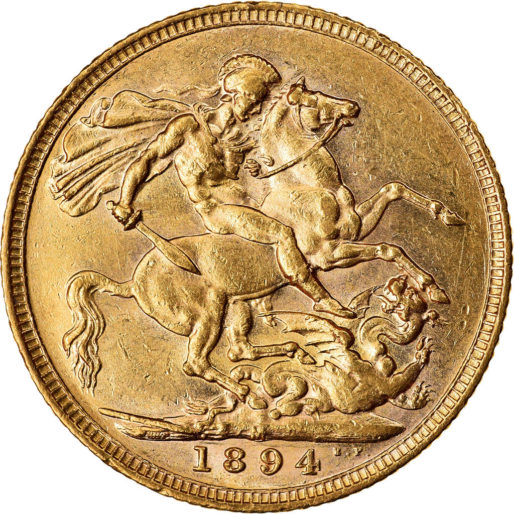 Coin, Australia, Victoria, Sovereign, 1894, Melbourne, AU(55-58), Gold, KM:13