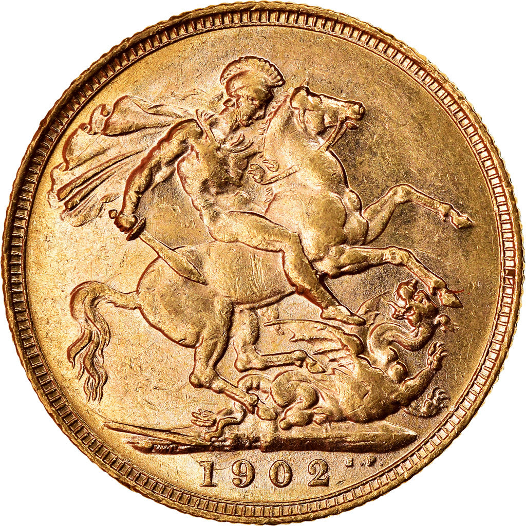 Coin, Australia, Edward VII, Sovereign, 1902, Perth, AU(50-53), Gold, KM:15
