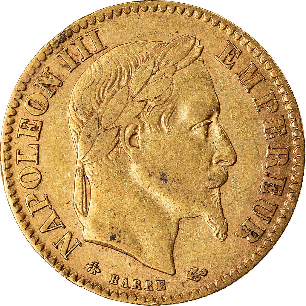 Coin, France, Napoleon III, 10 Francs, 1866, Paris, VF(30-35), Gold, KM:800.1