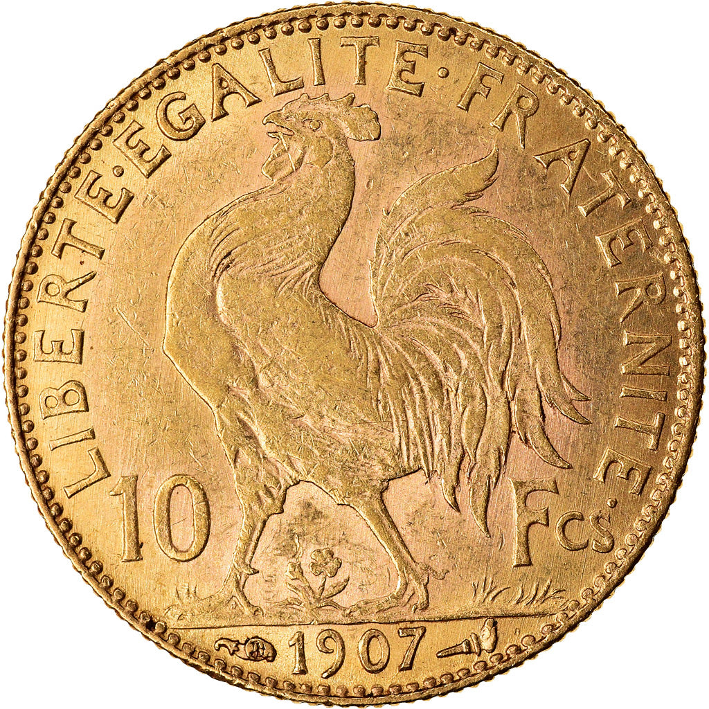 Coin, France, Marianne, 10 Francs, 1907, Paris, AU(50-53), Gold, KM:846