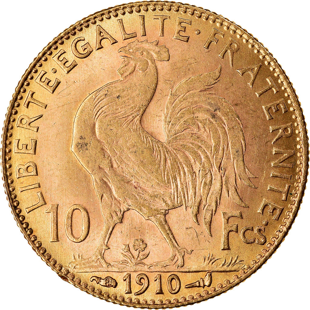 Coin, France, Marianne, 10 Francs, 1910, Paris, AU(55-58), Gold, KM:846