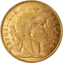 Moeda, França, Marianne, 10 Francs, 1912, Paris, AU(55-58), Dourado, KM:846