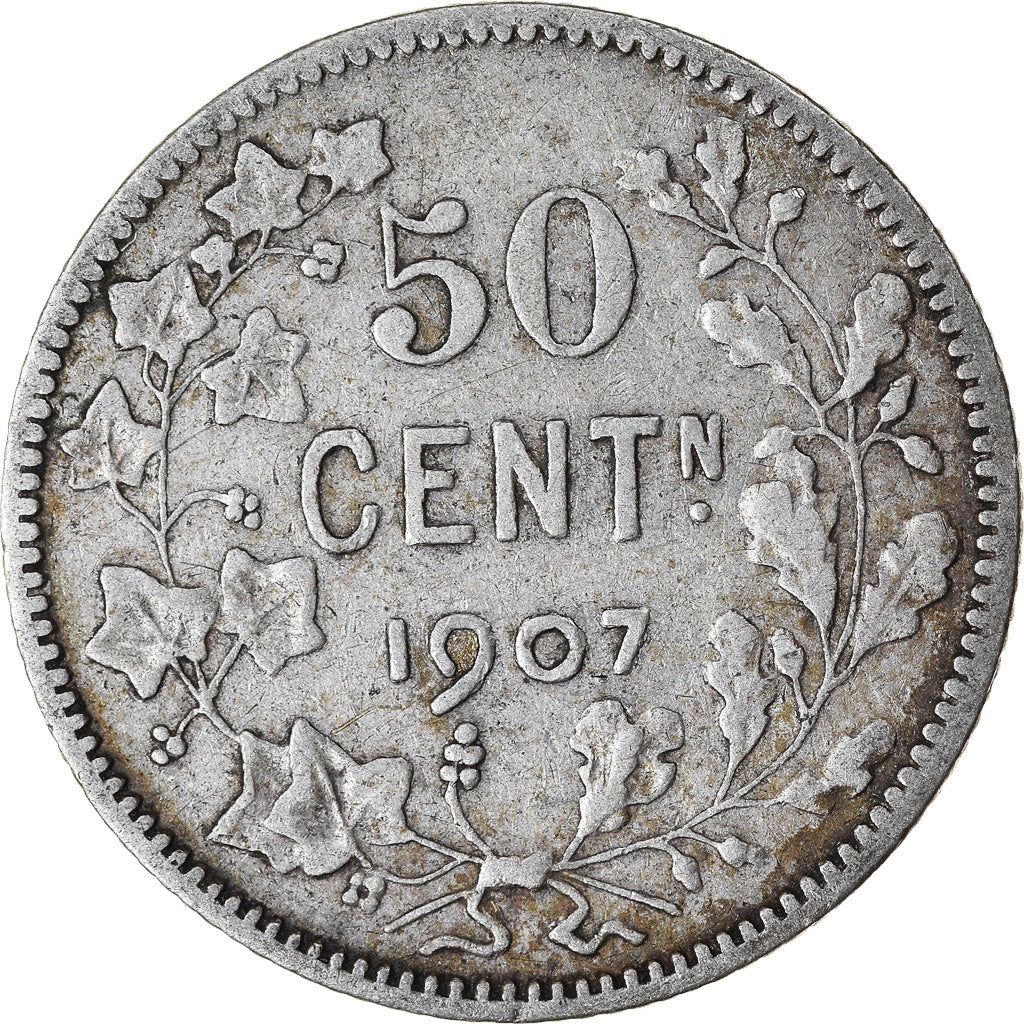 Coin, Belgium, 50 Centimes, 1907, VF(20-25), Silver, KM:61.1