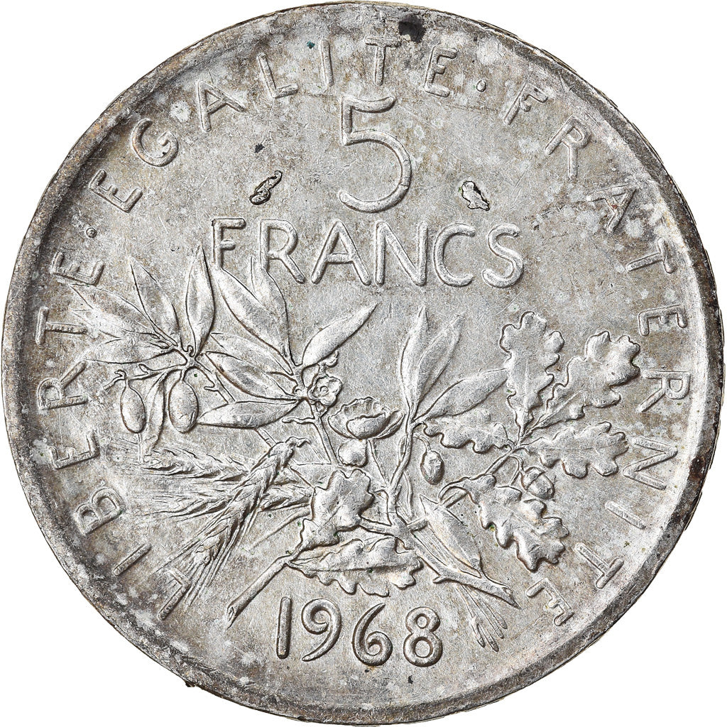 Münze, Frankreich, Semeuse, 5 Francs, 1968, Paris, VZ, Silber, KM:926