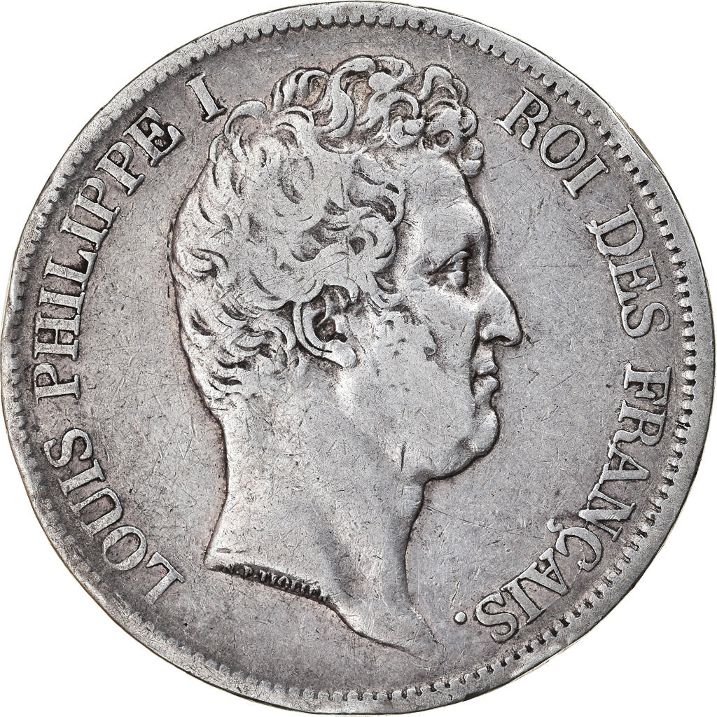 Coin, France, Louis-Philippe, 5 Francs, 1830, Lyon, VF(20-25), Silver, KM:735.4